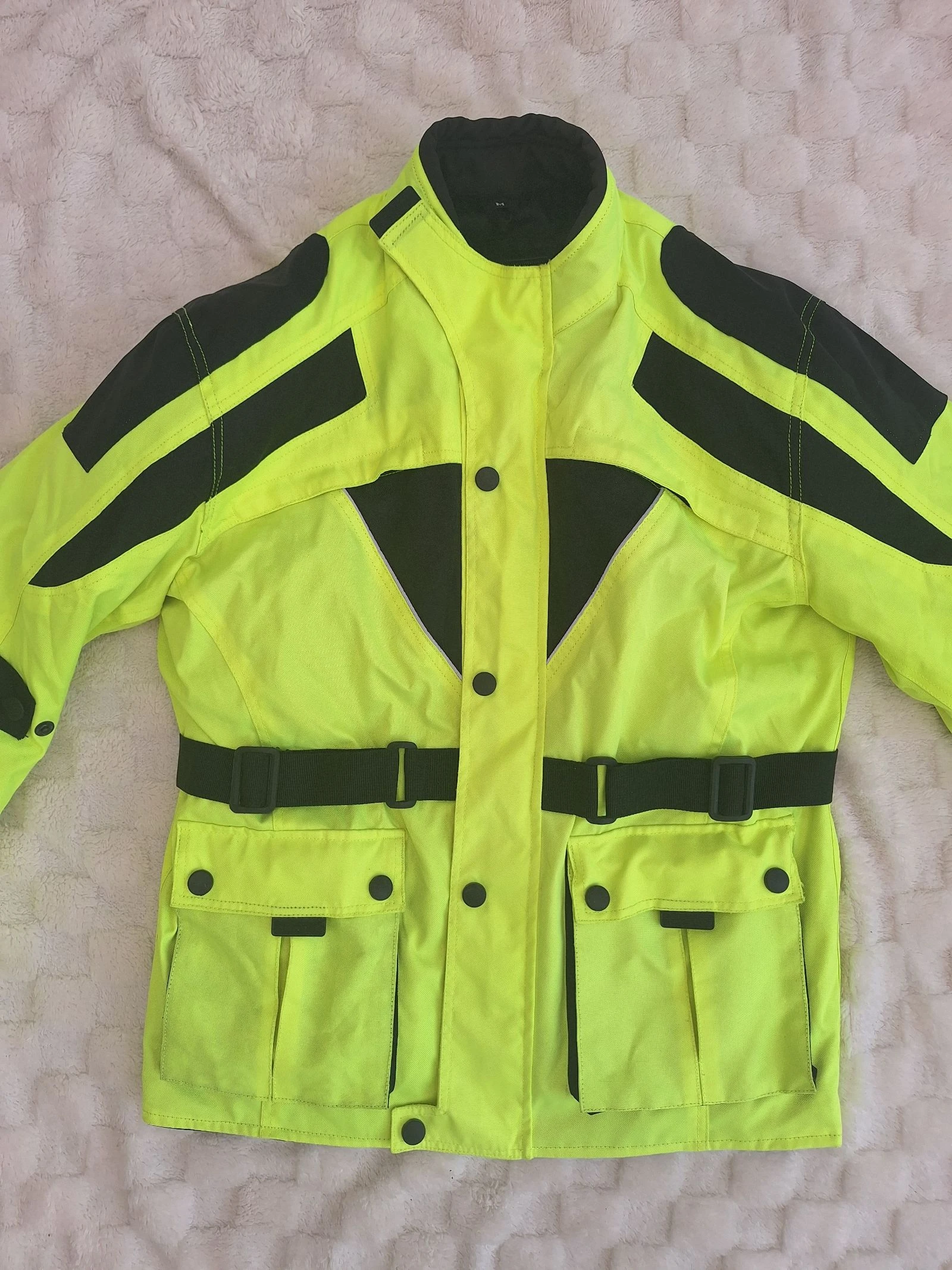 Gele motorjas maat Medium